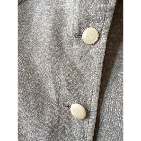 Escada Silk Linen Blazer Jacket Size 44 Ermenegildo Zegna Cloth /Logo Buttons - Picture 2 of 7